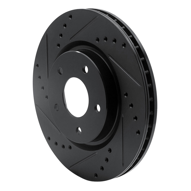 R1 14-23 Nissan X-Trail (Mexico) Front Left Drilled & Slotted Black Brake Rotor