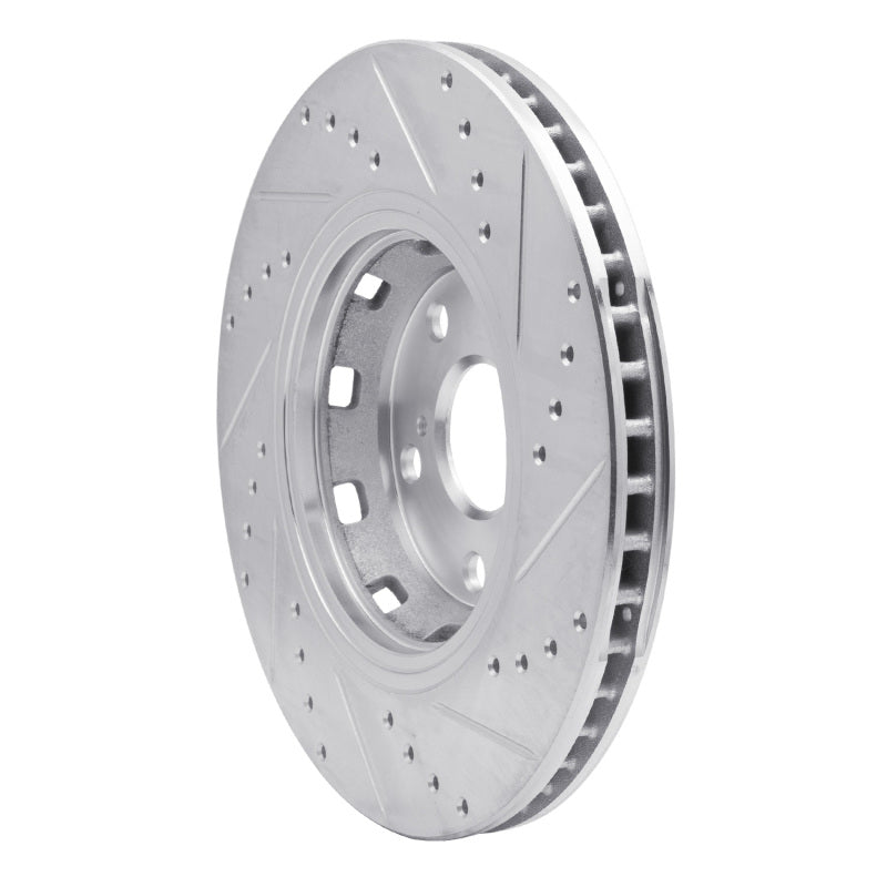 R1 09-15 Toyota Venza Front Left Drilled & Slotted Silver Brake Rotor