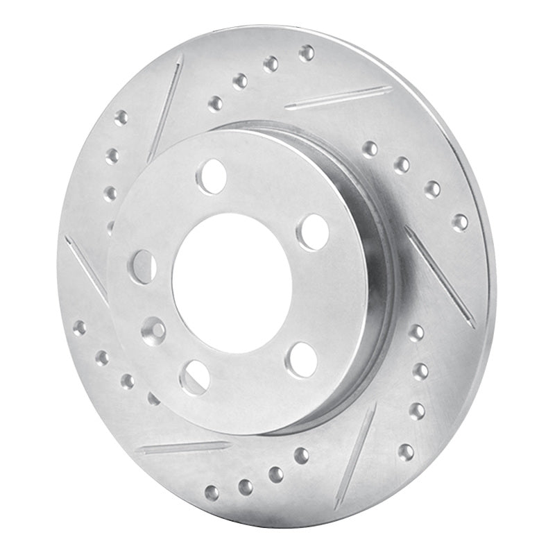 R1 01-06 Audi TT Quattro Rear Left Drilled & Slotted Silver Brake Rotor