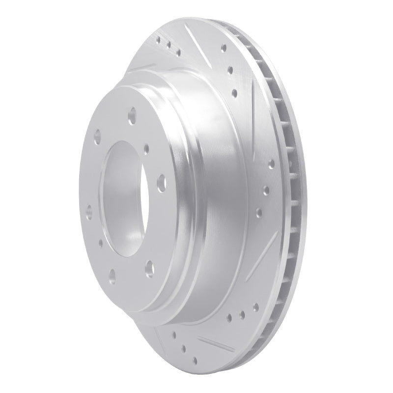 R1 00-06 Mitsubishi Montero Rear Right Drilled & Slotted Silver Brake Rotor