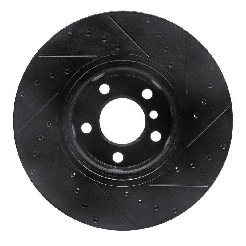 R1 11-18 BMW X4 Front Left Drilled & Slotted Black Brake Rotor