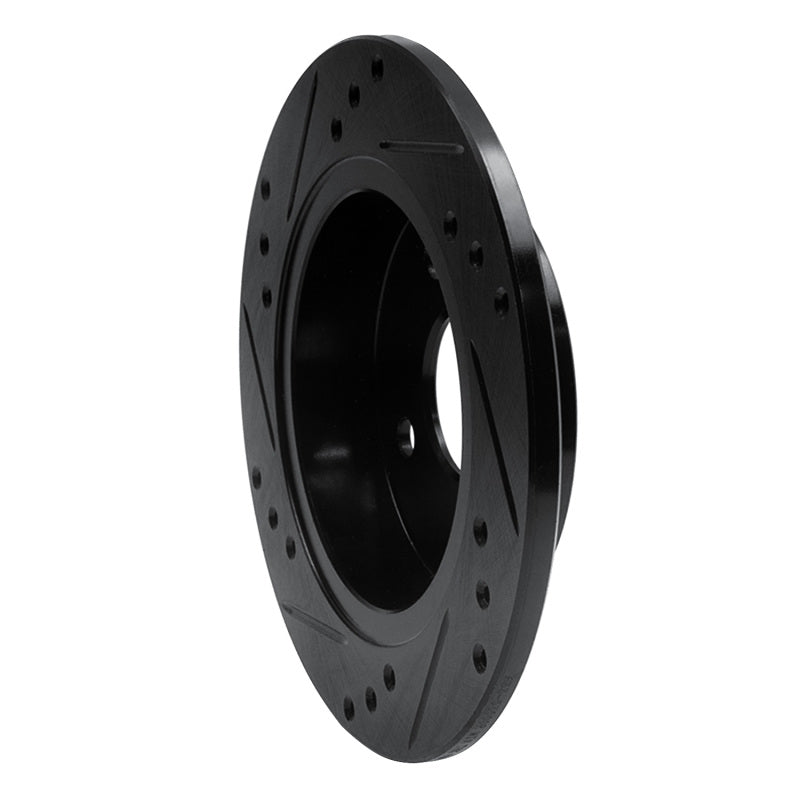 R1 91-98 Saturn SL Rear Right Drilled & Slotted Black Brake Rotor