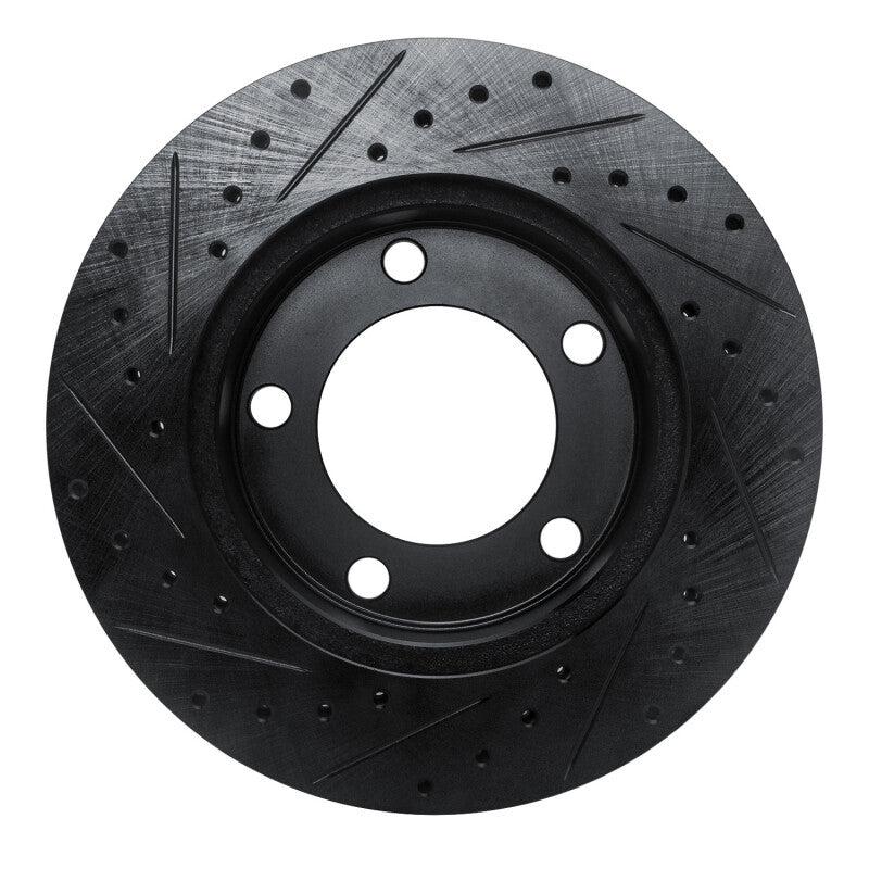 R1 94-96 Ford F-150 4WD Front Right Drilled & Slotted Black Brake Rotor