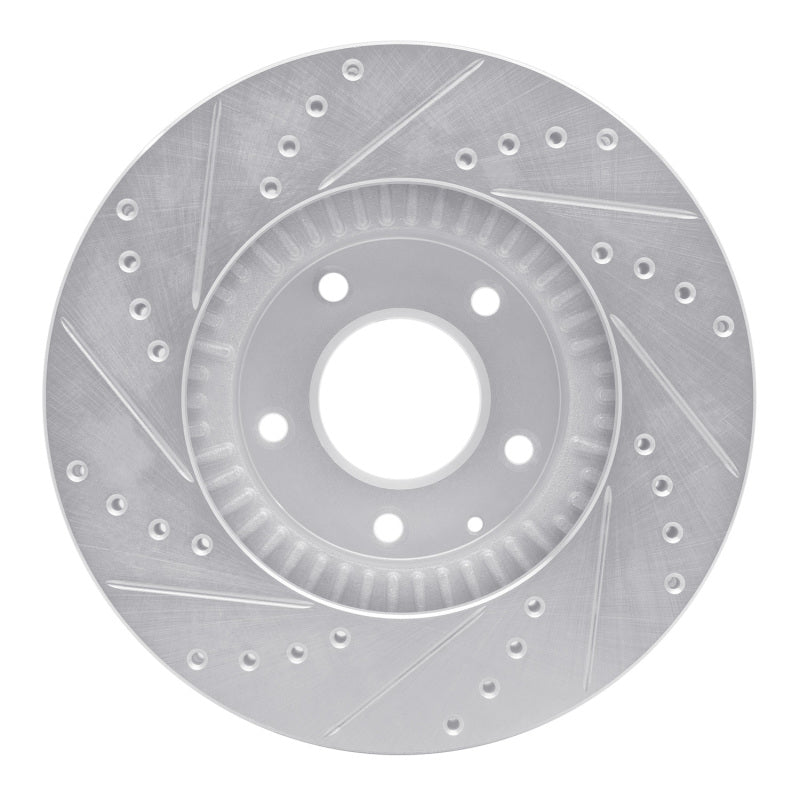 R1 01-02 Mazda Millenia Front Right Drilled & Slotted Silver Brake Rotor