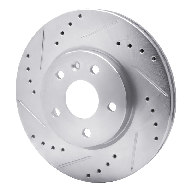 R1 79-85 Volkswagen Type 2 Front Left Drilled & Slotted Silver Brake Rotor
