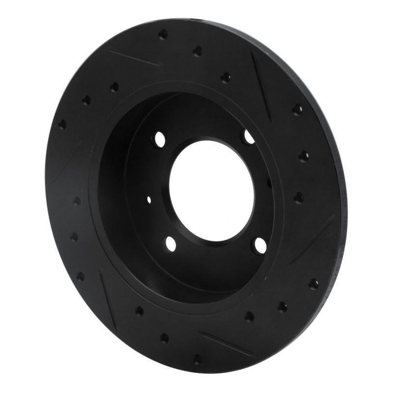 R1 97-06 Hyundai Elantra Rear Left Drilled & Slotted Black Brake Rotor