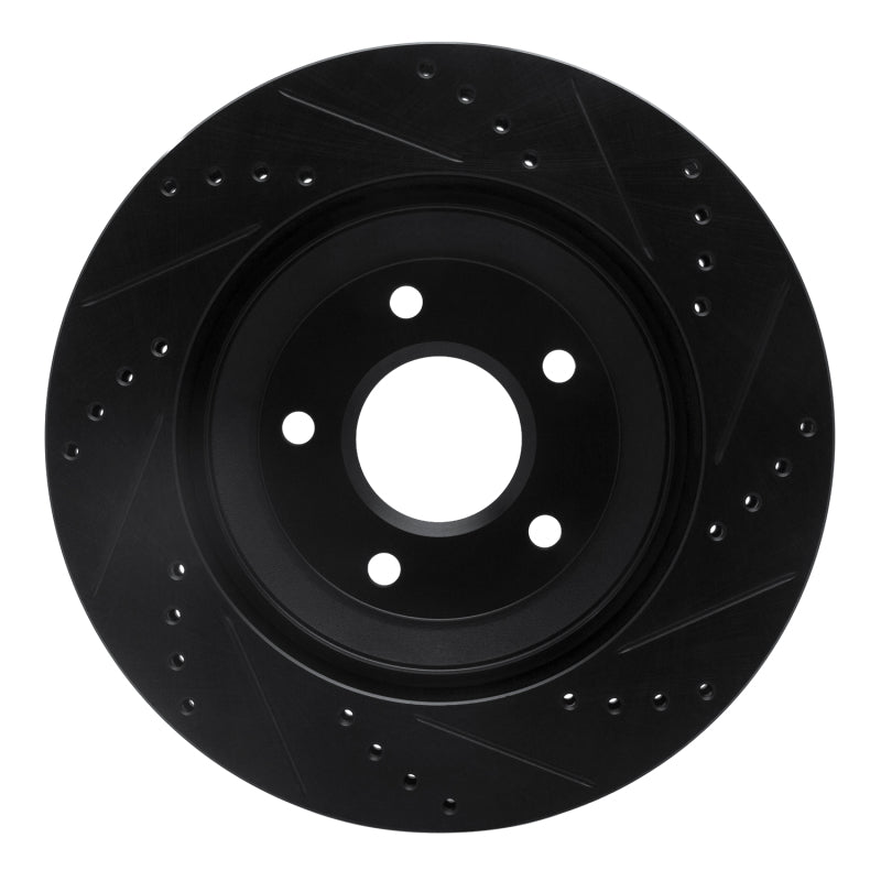 R1 97-09 Cadillac XLR Right Front Drilled & Slotted Black Brake Rotor