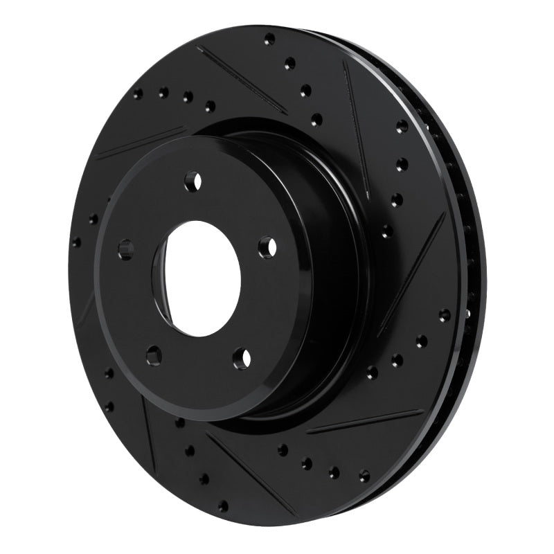 R1 05-06 Pontiac GTO Front Right Drilled & Slotted Black Brake Rotor