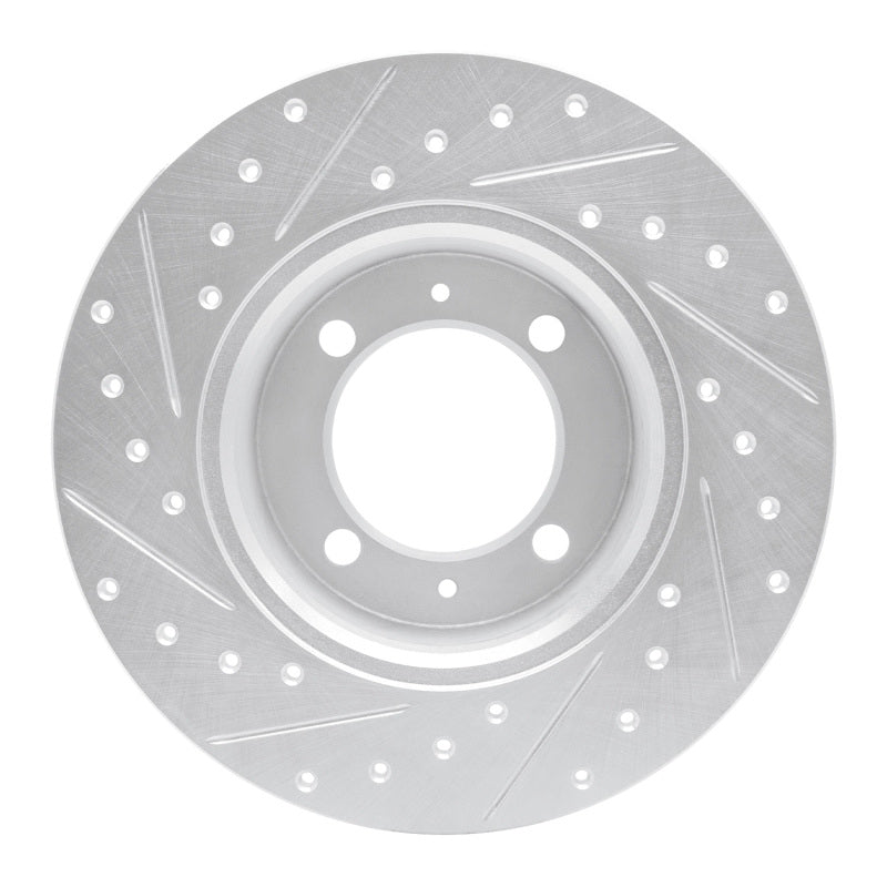 R1 1981-1987 Saab 900 Front Right Drilled & Slotted Silver Brake Rotor