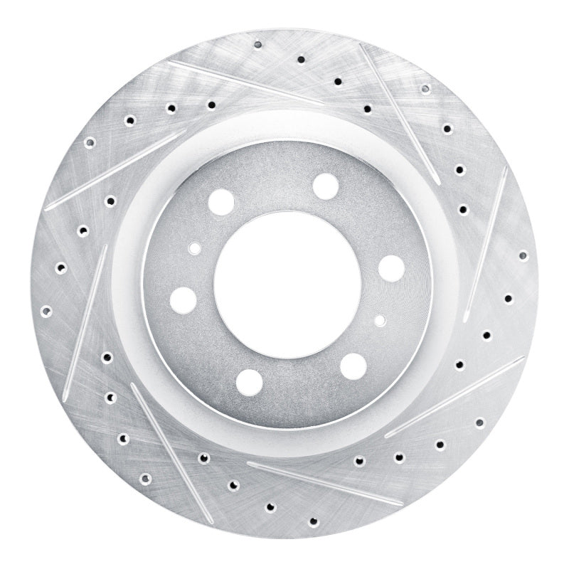 R1 2022-2025 Lexus LX600 Front Right Drilled & Slotted Silver Brake Rotor