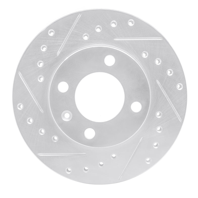 R1 80-08 Audi 4000 Front Left Drilled & Slotted Silver Brake Rotor