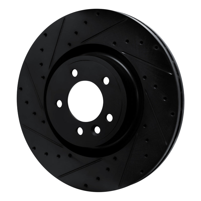 R1 18-24 Land Rover Discovery Front Left Drilled & Slotted Black Brake Rotor