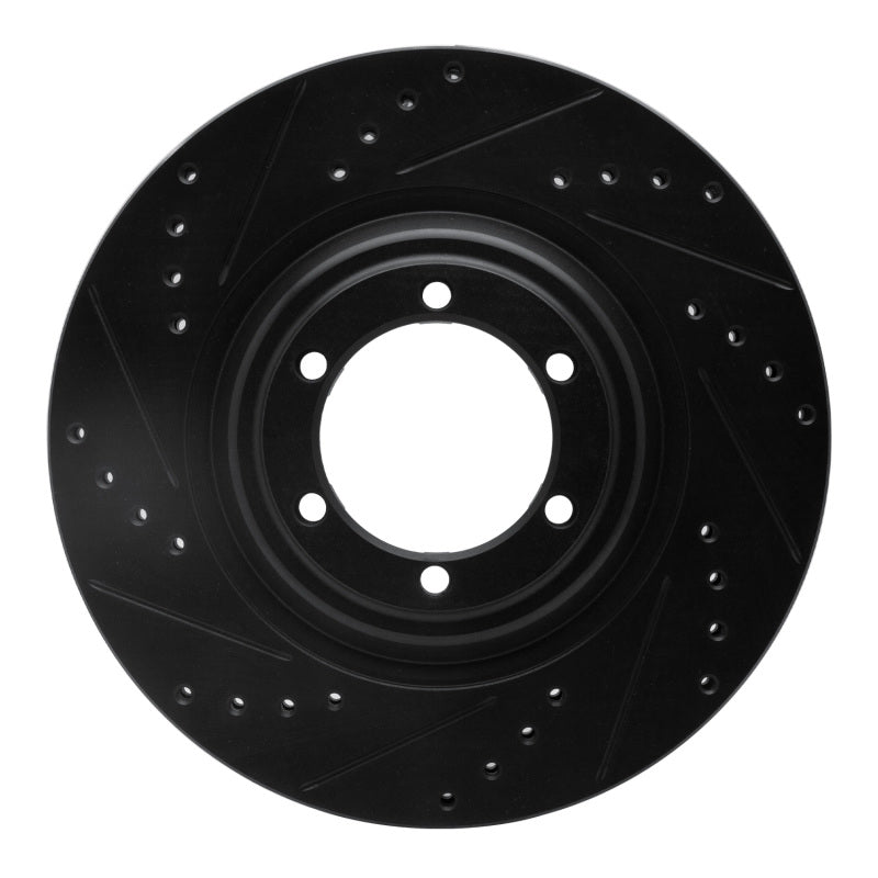 R1 12-18 Chevrolet Colorado Front Left Drilled & Slotted Black Brake Rotor