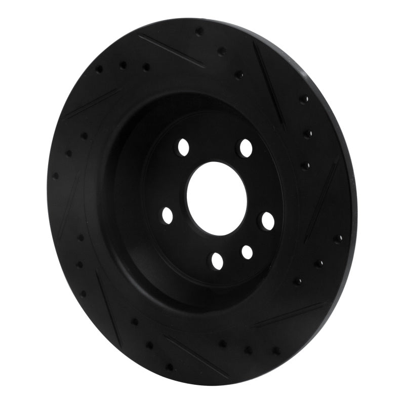 R1 09-15 Ford Focus RS (Mexico) Rear Left Drilled & Slotted Black Brake Rotor