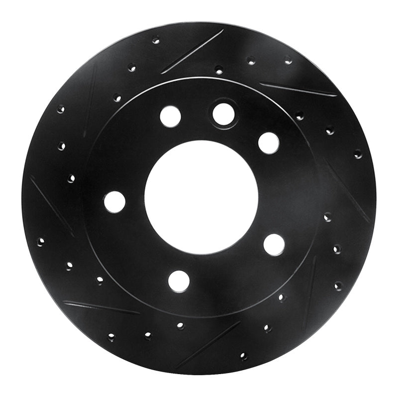 R1 02-06 Dodge Sprinter 3500 Front Left Drilled & Slotted Black Brake Rotor