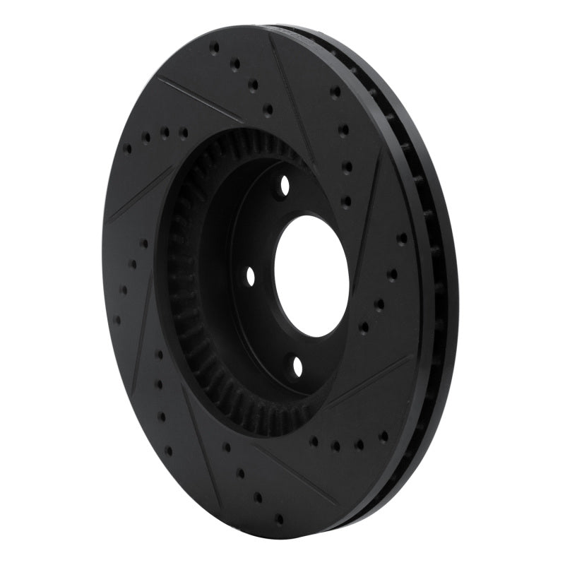 R1 01-02 Mazda Millenia Front Left Drilled & Slotted Black Brake Rotor