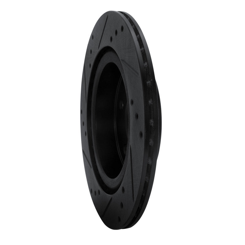R1 17-25 Nissan X-Trail (Mexico) Rear Right Drilled & Slotted Black Brake Rotor