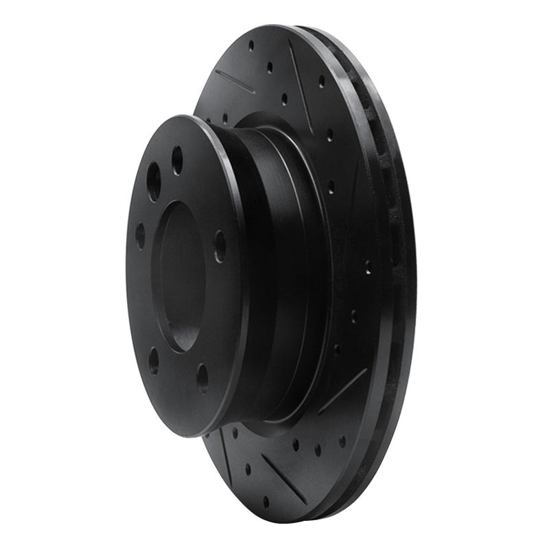 R1 02-06 Dodge Sprinter 2500 Front Right Drilled & Slotted Black Brake Rotor