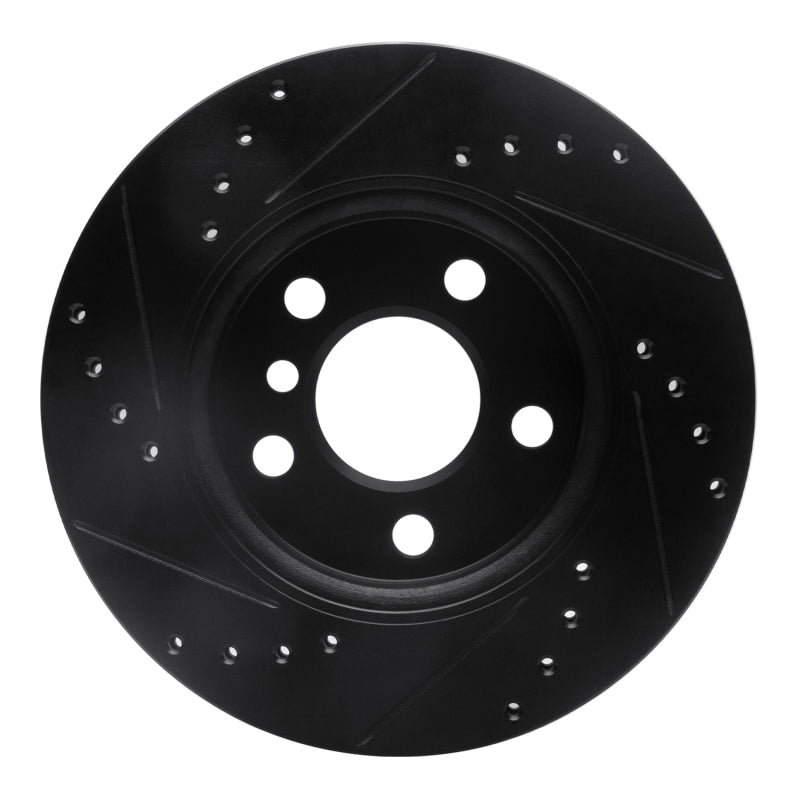 R1 14-24 Mini Cooper (Excl Clubman) Front Right Drilled & Slotted Black Brake Rotor