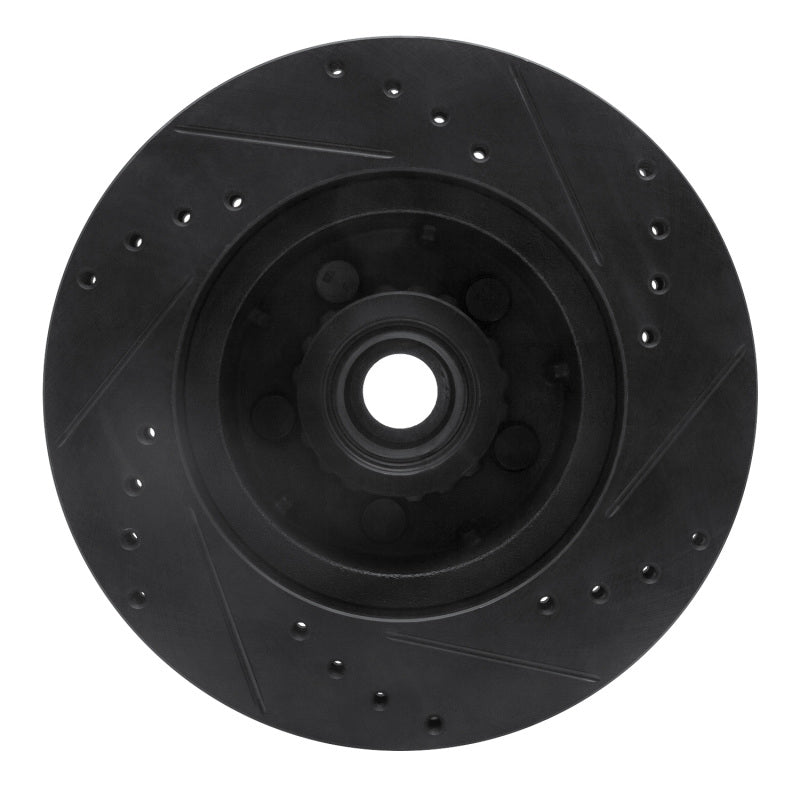 R1 71-81 Chrysler Newport Front Left Drilled & Slotted Black Brake Rotor