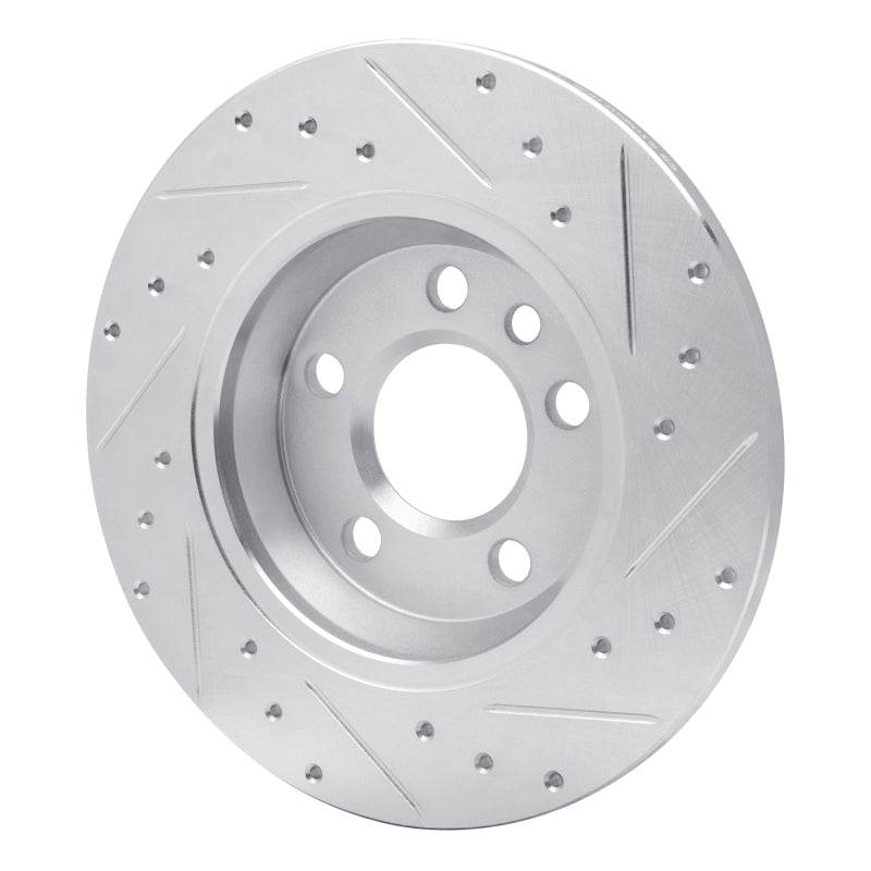 R1 01-03 Volkswagen EuroVan Rear Left Drilled & Slotted Silver Brake Rotor
