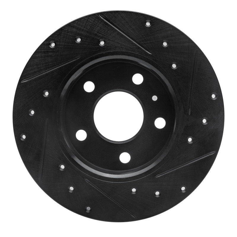 R1 02-08 Chevrolet Zafira (Mexico) Rear Left Drilled & Slotted Black Brake Rotor