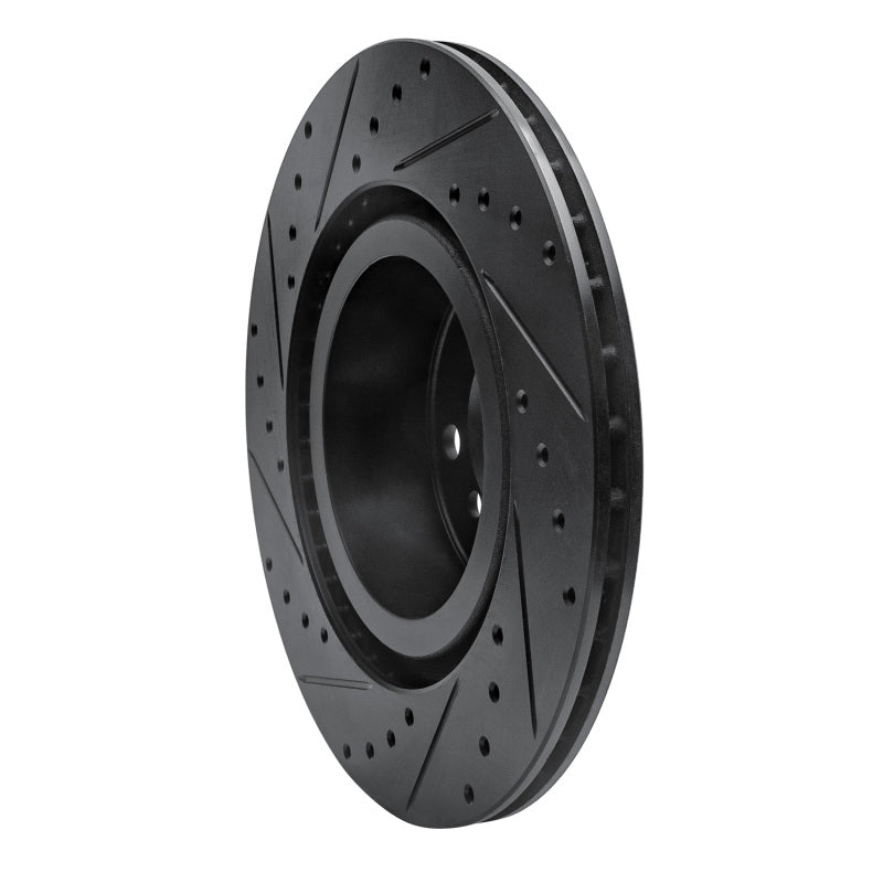 R1 11-18 BMW X3 Rear Right Drilled & Slotted Black Brake Rotor