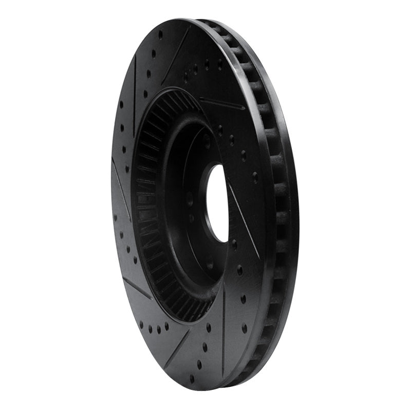 R1 15-20 Kia Sorento Front Right Drilled & Slotted Black Brake Rotor