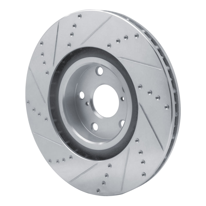 R1 09-11 Lexus IS350 Left Front Drilled & Slotted Silver Brake Rotor