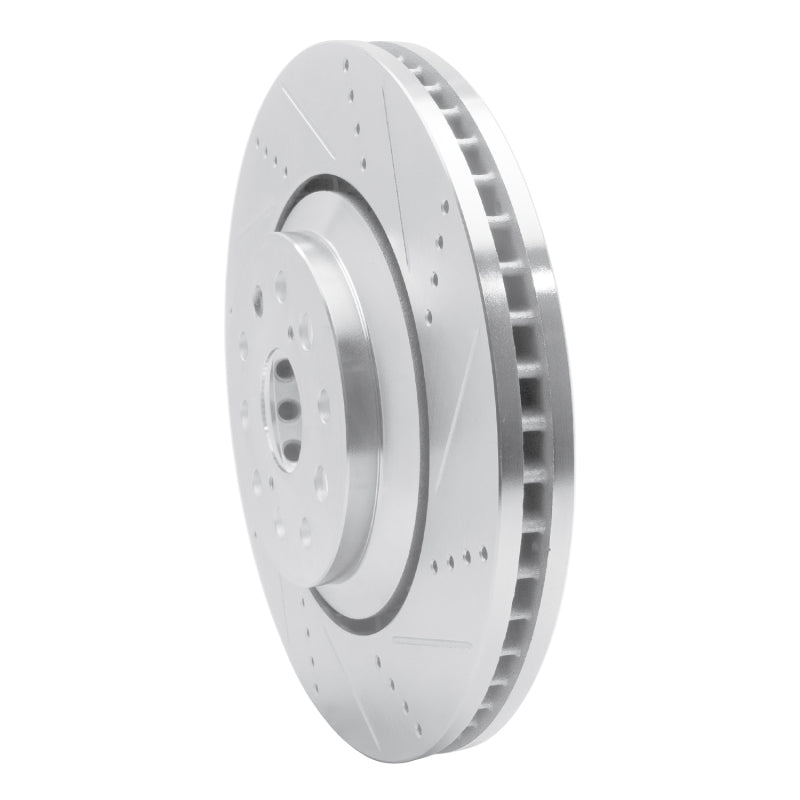 R1 07-23 Lexus LS600h Right Front Drilled & Slotted Silver Brake Rotor