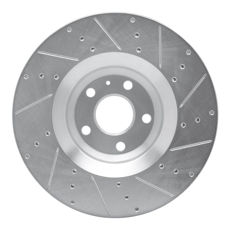 R1 12-15 Audi TTS Quattro Front Left Drilled & Slotted Silver Brake Rotor