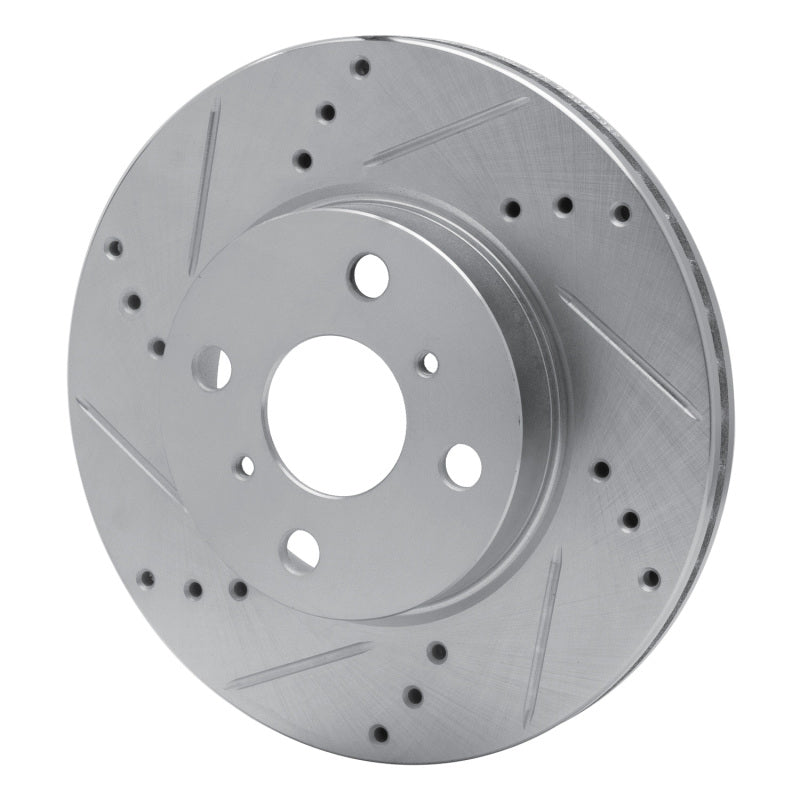 R1 12-15 Scion IQ Front Left Drilled & Slotted Silver Brake Rotor