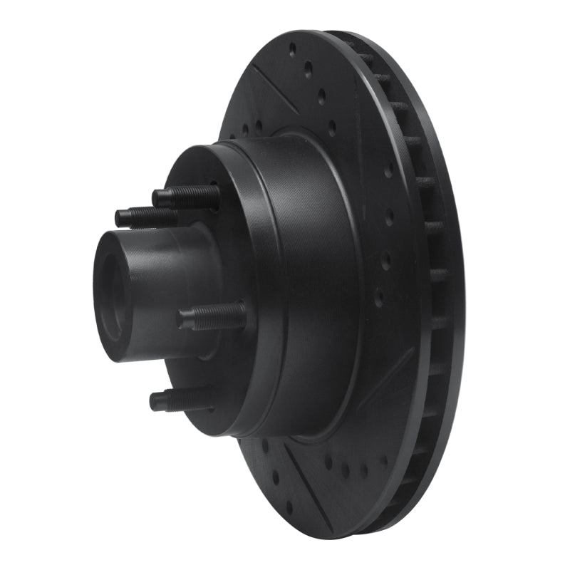R1 79-91 Ford Country Squire Front Right Drilled & Slotted Black Brake Rotor