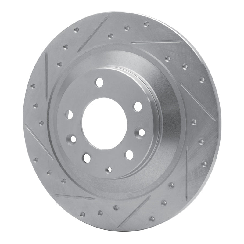 R1 06-07 Mazda 6 Rear Left Drilled & Slotted Silver Brake Rotor
