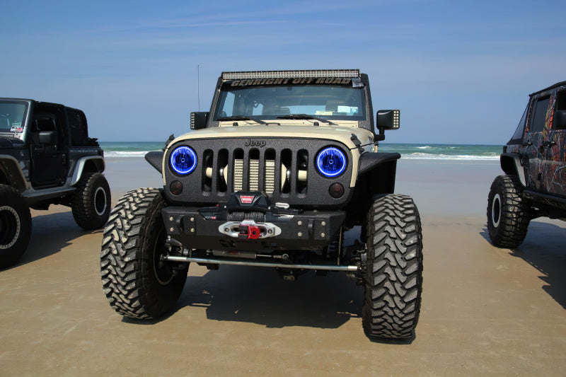 Oracle 07-17 Jeep Wrangler Surface Mount LED Headlight Halo Kit - Blue