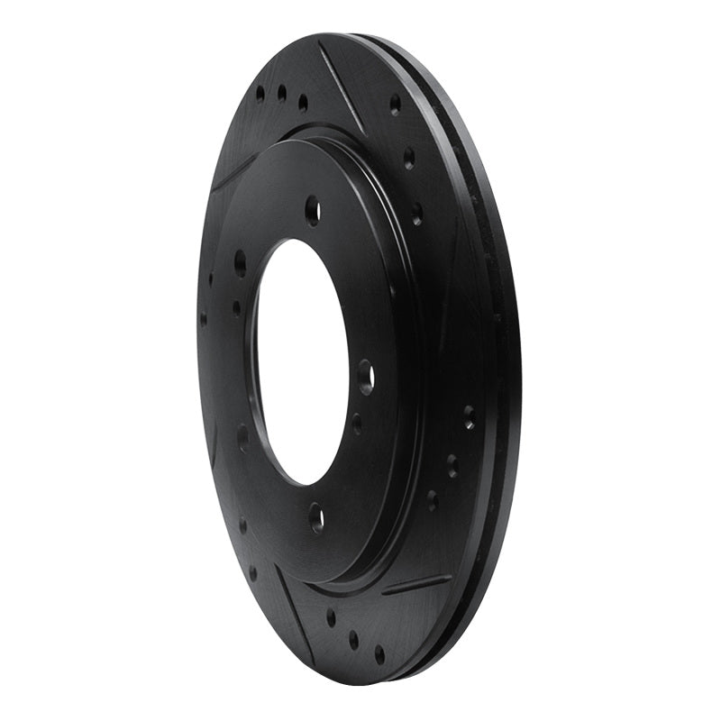 R1 99-04 Chevrolet Tracker Front Right Drilled & Slotted Black Brake Rotor