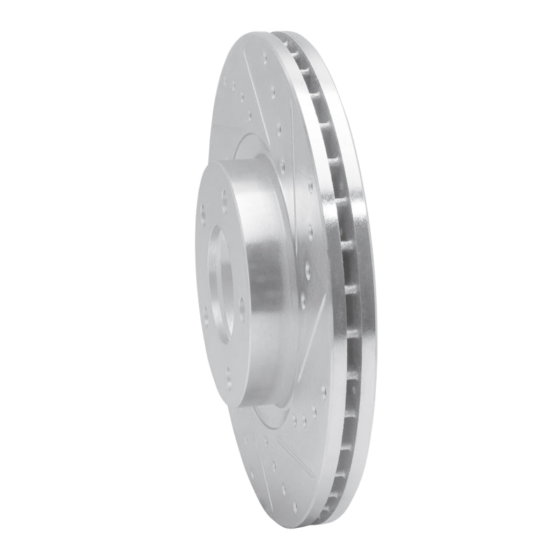 R1 04-15 Mazda 3 Front Right Drilled & Slotted Silver Brake Rotor