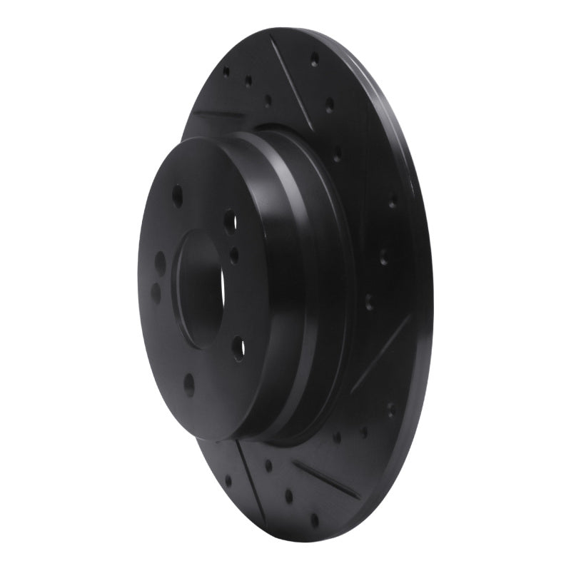 R1 96-98 Mercedes-Benz SL320 Rear Right Drilled & Slotted Black Brake Rotor
