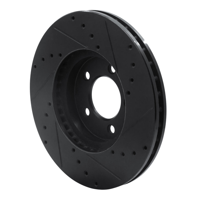 R1 93-07 Ford Thunderbird Front Left Drilled & Slotted Black Brake Rotor