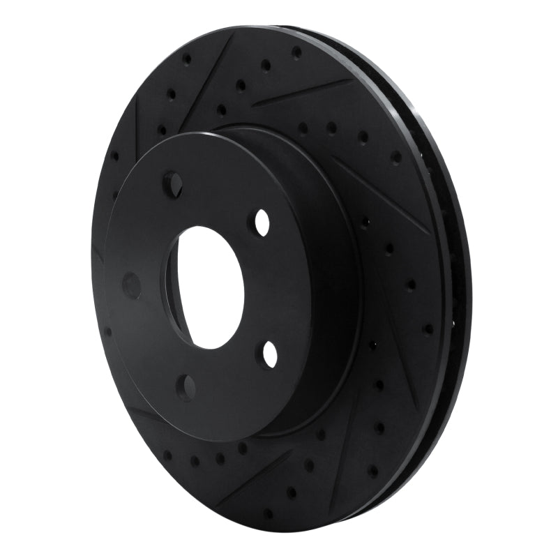 R1 99-04 Jeep Grand Cherokee Front Left Drilled & Slotted Black Brake Rotor