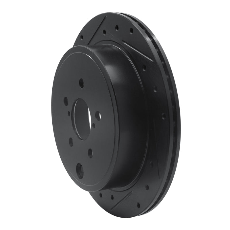 R1 10-25 Scion FR-S Rear Left Drilled & Slotted Black Brake Rotor