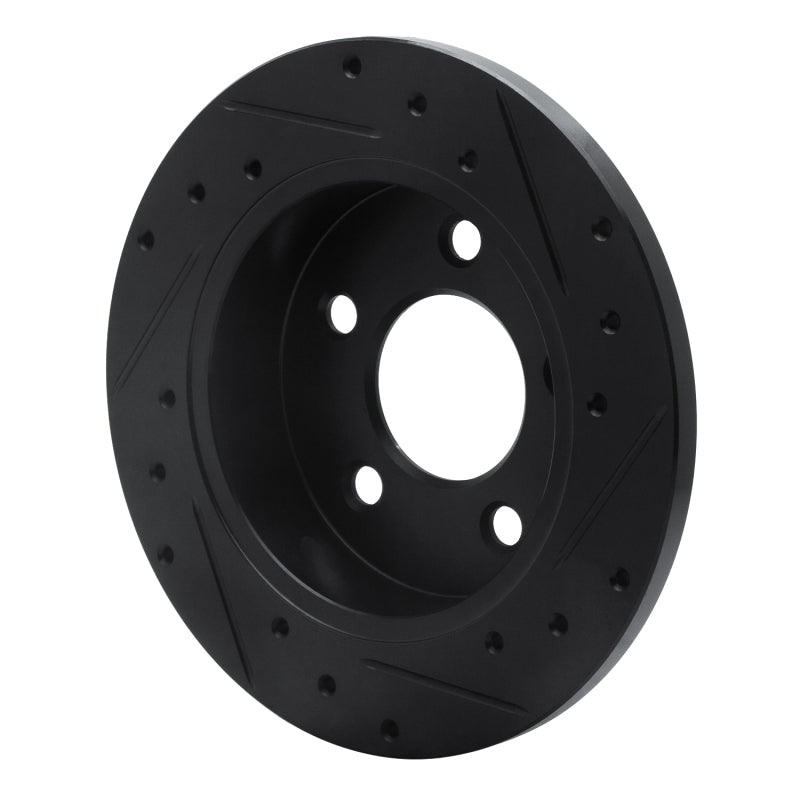 R1 94-04 Ford Mustang Rear Left Drilled & Slotted Black Brake Rotor