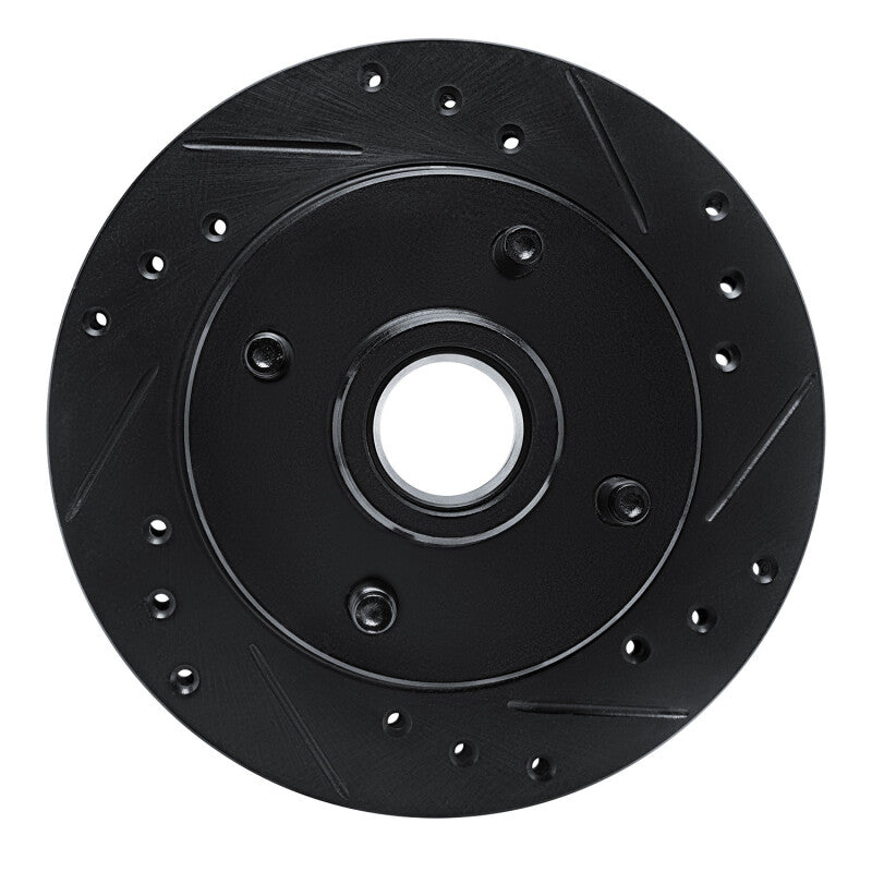 R1 79-81 Ford Mustang Front Right Drilled & Slotted Black Brake Rotor