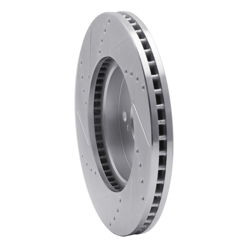 R1 02-15 Lexus IS250 Front Right Drilled & Slotted Silver Brake Rotor
