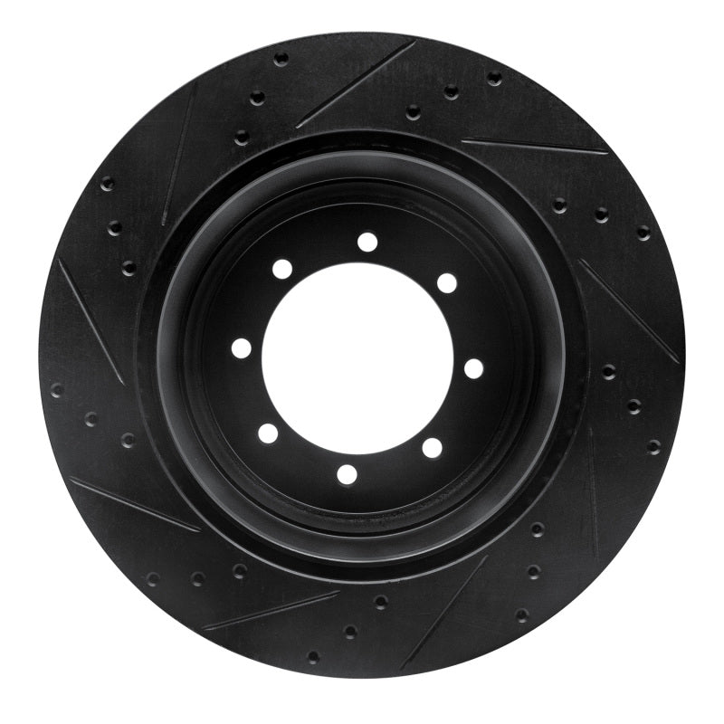 R1 11-22 Ford F-350 Super Duty 2WD Rear Right Drilled & Slotted Black Brake Rotor