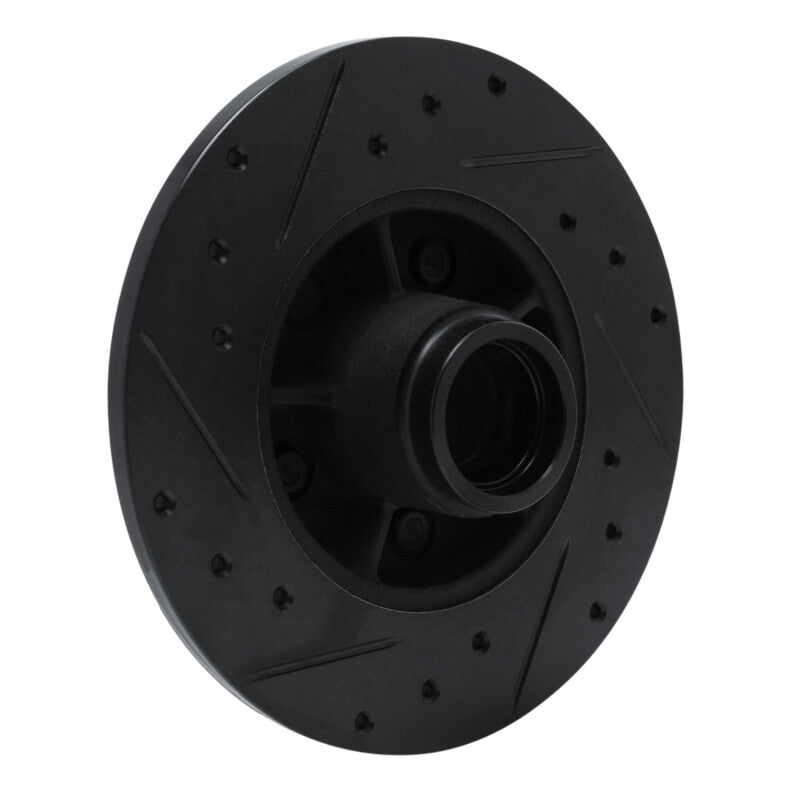 R1 84-87 Pontiac Fiero Front Right Drilled & Slotted Black Brake Rotor