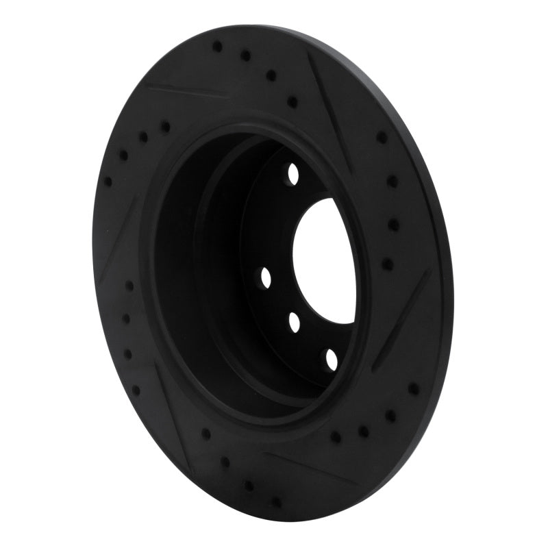 R1 03-06 BMW Z4 Rear Left Drilled & Slotted Black Brake Rotor