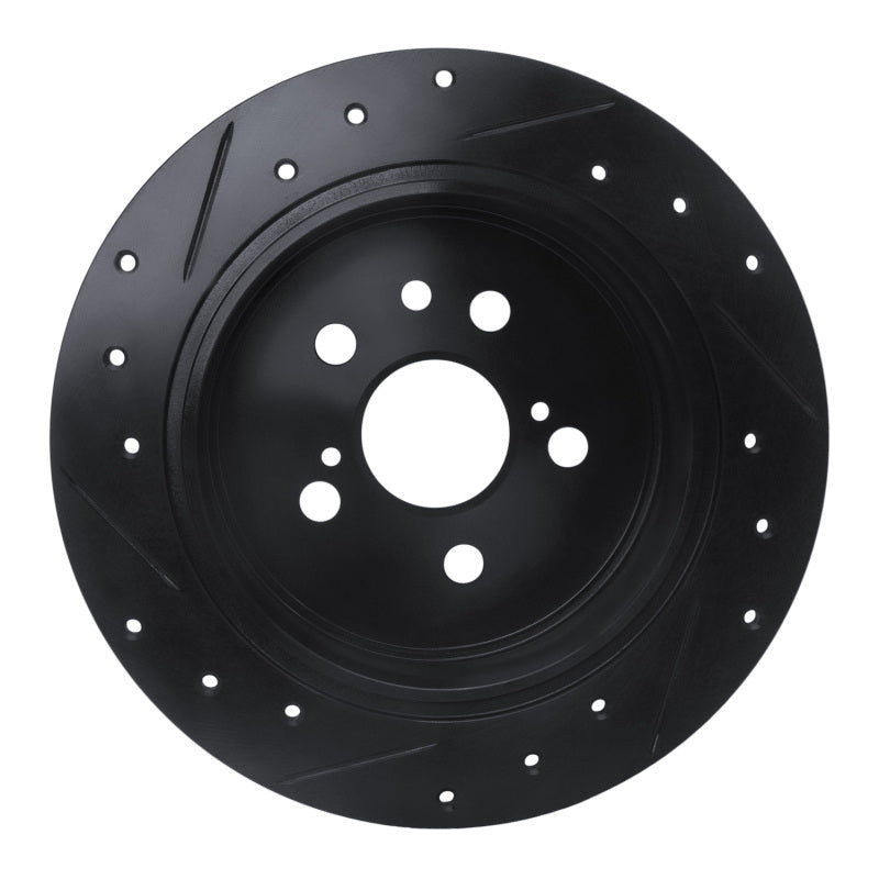 R1 94-95 Toyota Celica Rear Right Drilled & Slotted Black Brake Rotor