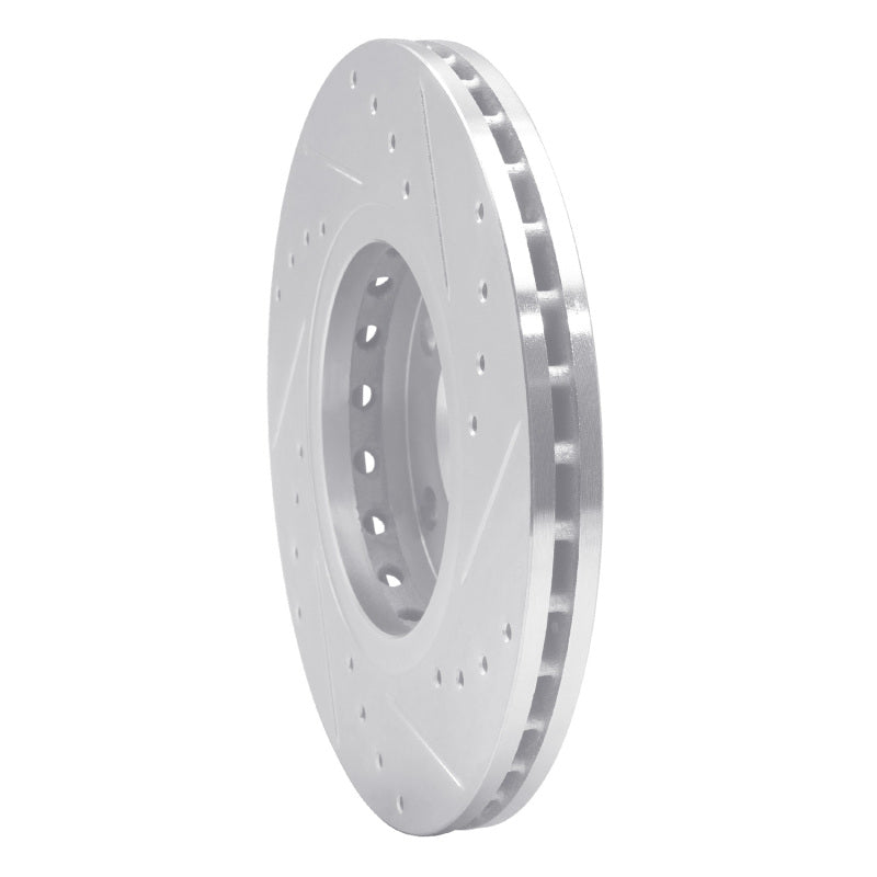 R1 20-25 Nissan Kicks Front Left Drilled & Slotted Silver Brake Rotor