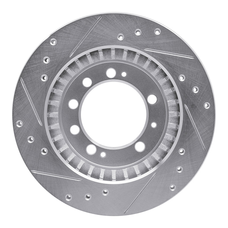 R1 83-89 Chrysler Conquest Rear Right Drilled & Slotted Silver Brake Rotor